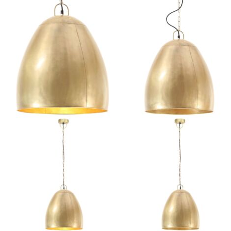 Lampada a Sospensione Industriale 25 W Ottone Rotonda 42 cm E27 - Lampada in ottone - Lampada da soggiorno