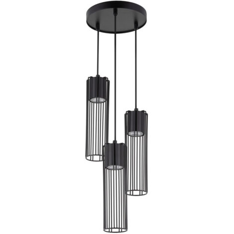 Lampada a sospensione industriale Fobia nera tripla 3xGU10 Sigma