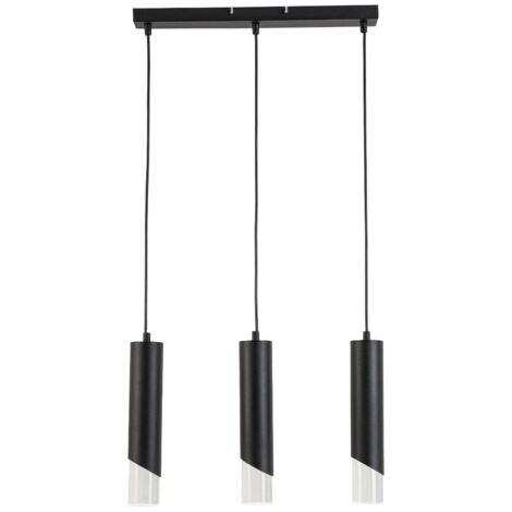 Lampada a sospensione industriale Hardin 3 luci nera E27 Reality
