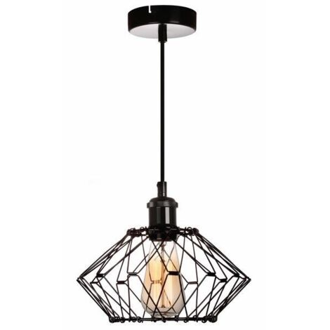 Lampada a sospensione industriale nera Cameleon E27 Ø28