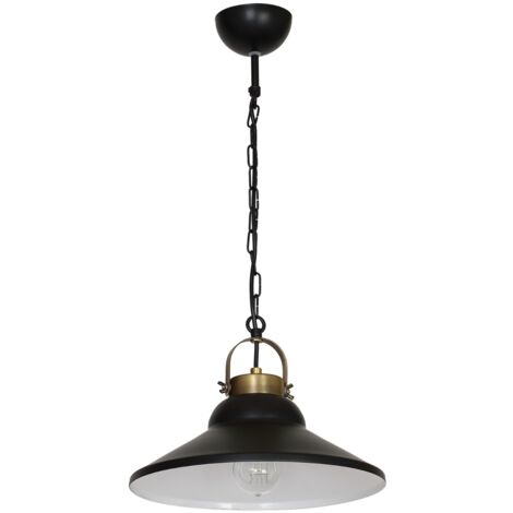 Lampada a sospensione industriale nera E27 Iron Luminex