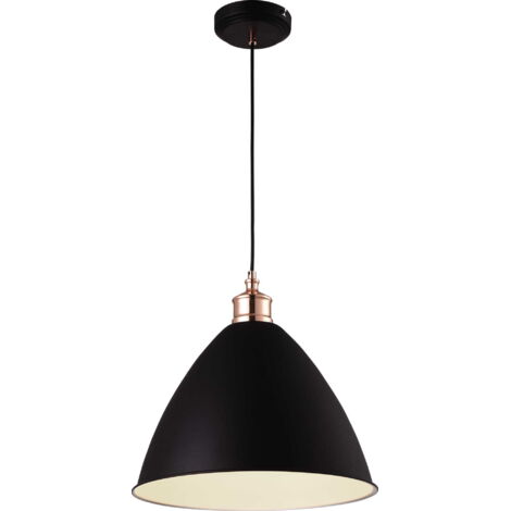 Lampada a sospensione industriale nera Kaja Watso Ø35