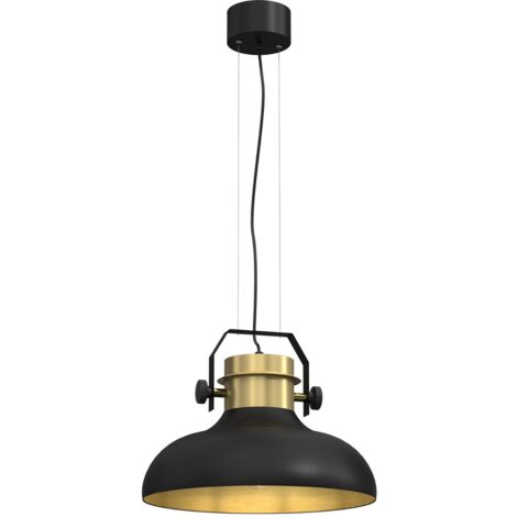 Lampada a sospensione industriale nero-oro Helsing E27 Luminex
