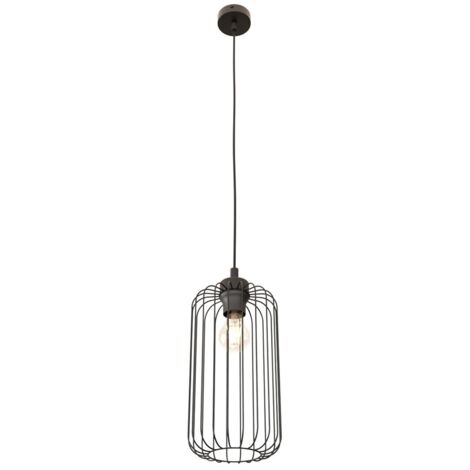 Lampada a sospensione industriale ovale nera E27 Emibig VANDER