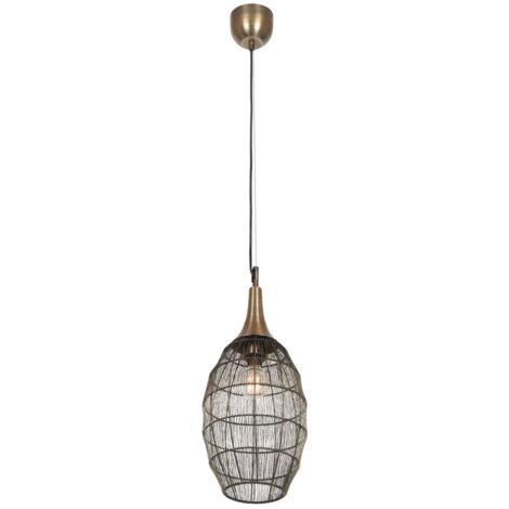 Lampada a sospensione industriale SORAYA patina Ø26 E27 Trio
