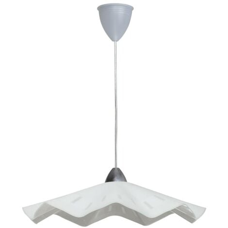 LAMPADA A SOSPENSIONE ISABELLA D45 1XE27 MONTATURA TRASPARENTE-CROMO VETRO LASTRA BIANCO Ø49-H.14-L.100 CM