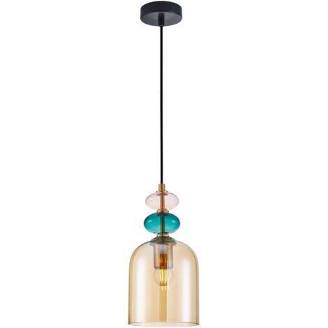 Lampada a sospensione Italux Busco vetro multicolor E27