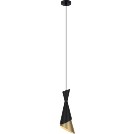 Lampada a sospensione Italux Malia nero/oro E27 Ø13,5