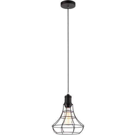 Lampada a sospensione Italux Synthia nera industriale Ø21 E27