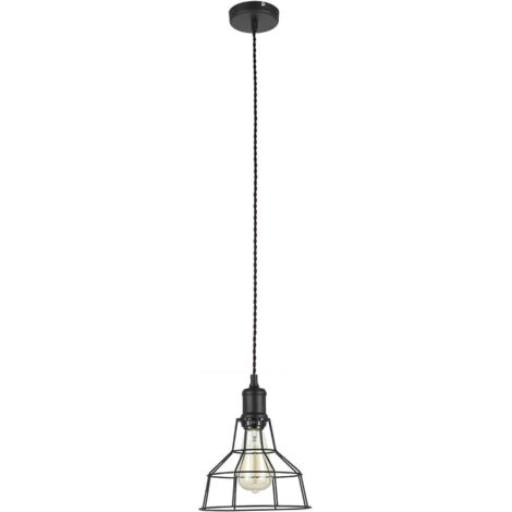Lampada a sospensione Italux Synthia nera industriale E27