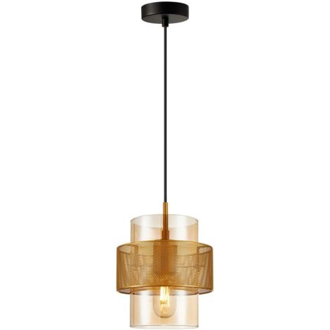 Lampada a sospensione Italux Vinoti vetro ambra E27