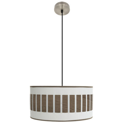 lampada a sospensione ivanna 1xe27 pelle/bianco-legno scuro regx40x40 cm