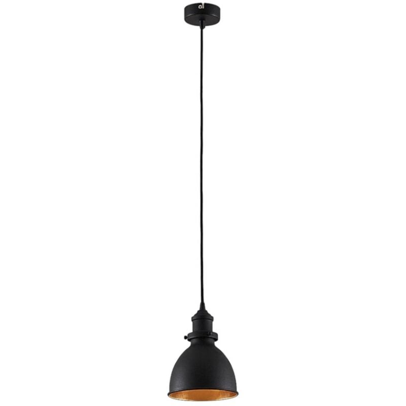 Lindby Lampada a sospensione Jasminka nero-oro, a 1 luce