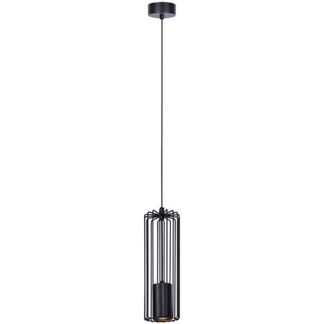 Lampada a sospensione Kaja Falcon tubo nero GU10 Ø10