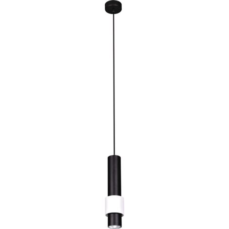 Lampada a sospensione Kaja Roll tubolare GU10 nero/bianco