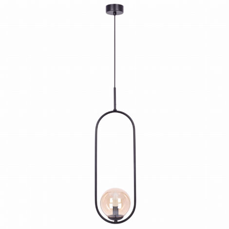 Lampada a sospensione Kaja VENTA sfera vetro ambra E14