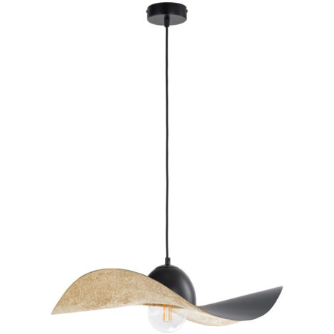 Lampada a sospensione Kapello nera oro Ø55 E27 Sigma
