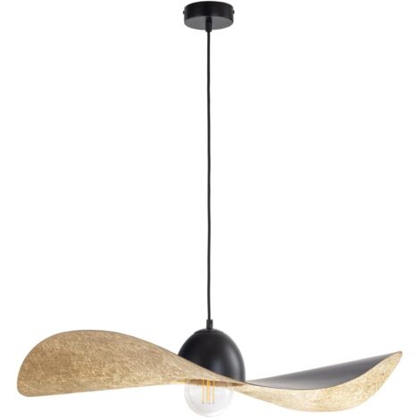 Lampada a sospensione Kapello nero oro 76cm E27 Sigma