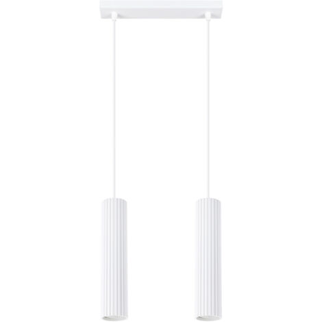 Lampada a sospensione Karbon bianco 30x90x6.5cm Sollux