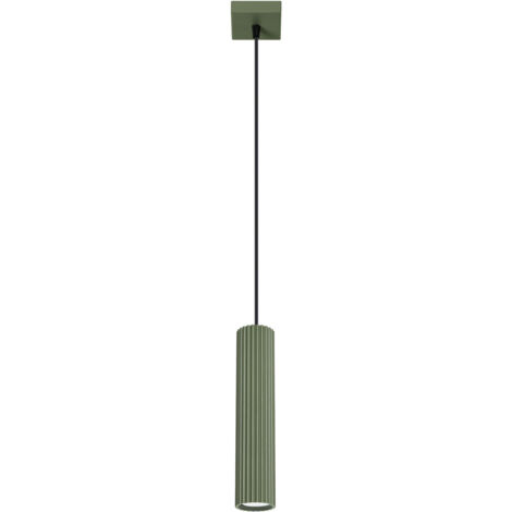 Lampada a sospensione Karbon verde oliva 8x118x8cm Sollux