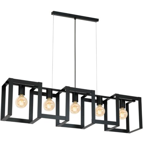 Lampada a sospensione Kartel nera 108cm 5xE27 Luminex
