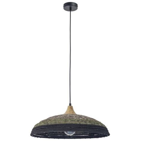 Lampada a sospensione Korg con paralume in corda naturale Ø500mm per lampadina E27