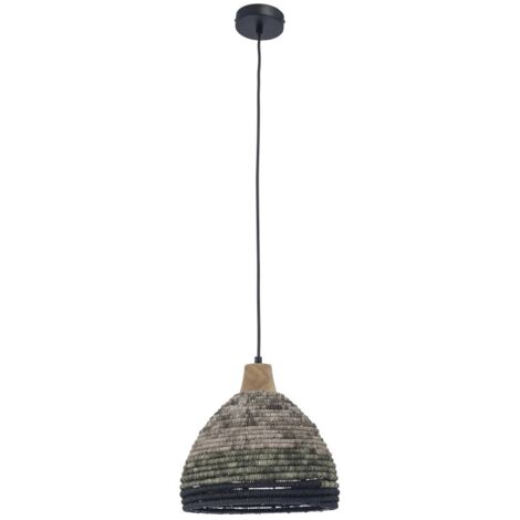 Lampada a sospensione Korg con paralume in corda naturale per lampadina E27