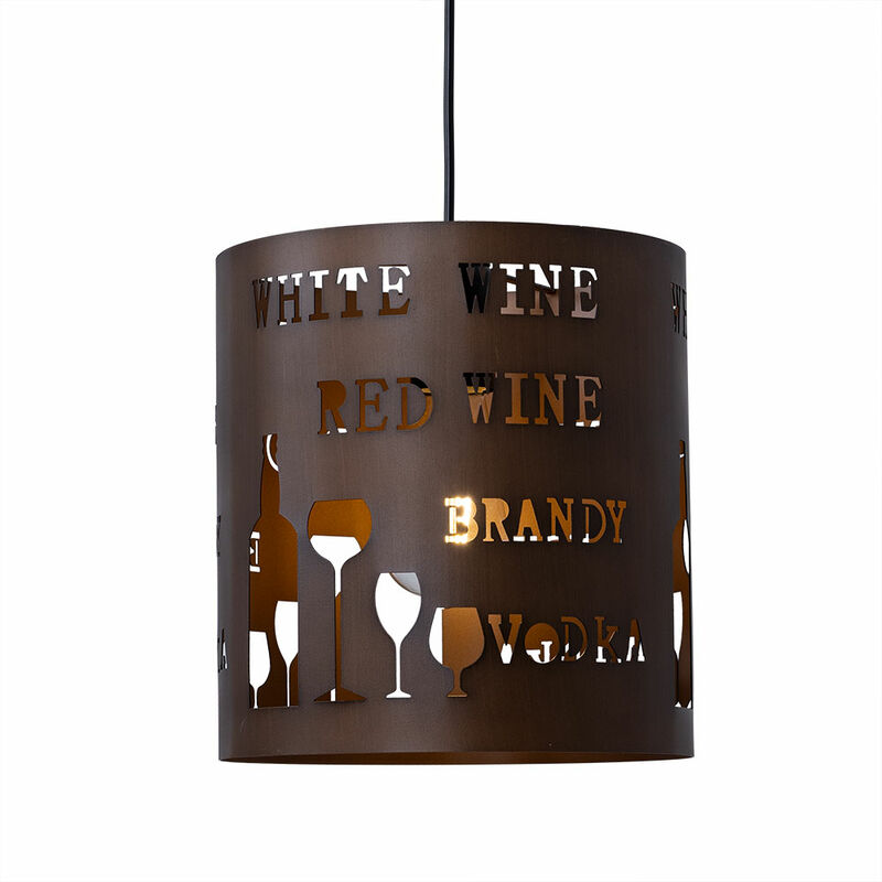 Image of Lampada a sospensione a soffitto lampada a sospensione con motivo decorativo faretto cappuccino in un set con lampadine a led
