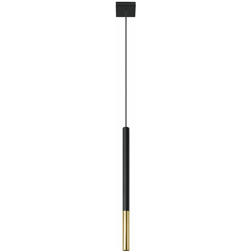 Image of Etc-shop - Lampada a sospensione Lampada a sospensione in metallo nero Cilindro nero Lampada a sospensione nera moderna, realizzata in acciaio con