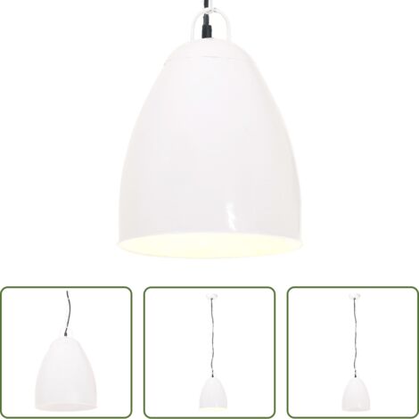 Lampada a sospensione -  Lampada a Sospensione Industriale 25 W Bianca Rotonda 32 cm E27