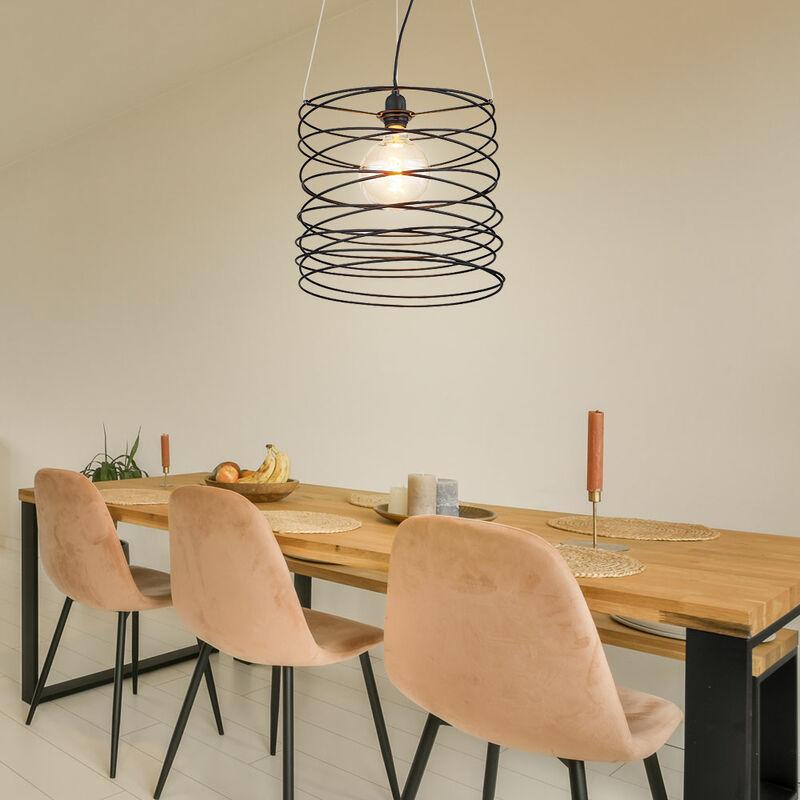 Image of Globo - Lampada a sospensione lampada a sospensione lampada a sospensione lampada da sala da pranzo lampada da tavolo da pranzo, spirale in metallo