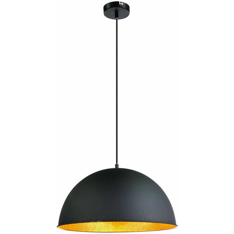 Image of Lampada a sospensione lampada a sospensione lampada a sospensione lampada da sala da pranzo paralume, metallo color oro nero, 1x attacco E27, PxH