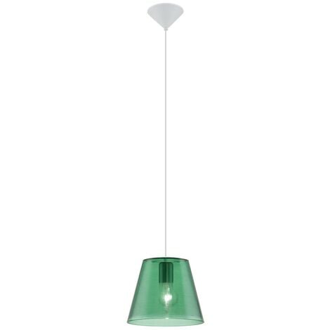 Lampada a sospensione lampada a sospensione lampada a sospensione lampada da sala da pranzo, verde trasparente trasparente, 1x attacco E27, DxH 23,5x110 cm