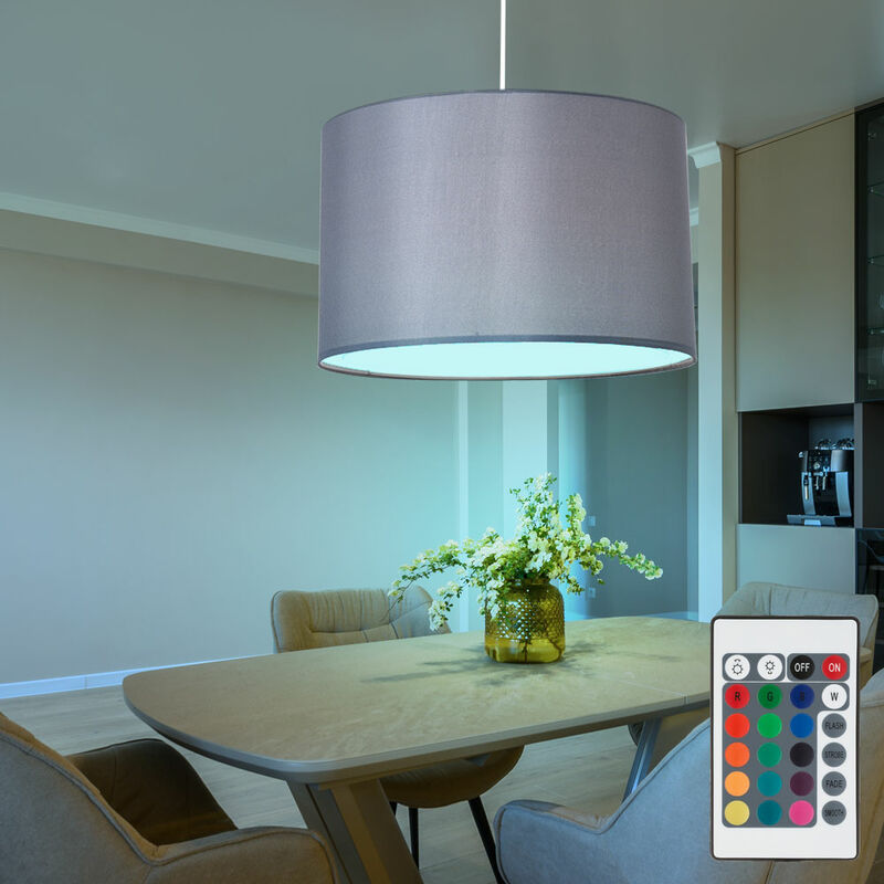 Image of Lampada a sospensione lampada a sospensione lampada a sospensione lampada per sala da pranzo, regolabile in altezza, tessuto cromato grigio,
