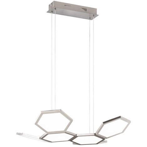 Lampada a sospensione lampada a sospensione lampada da tavolo da pranzo plafoniera plafoniera, dimmerabile, metallo acrilico alluminio, 26W 3000K 2000lm LED,  Wofi 6323.01.64.8000