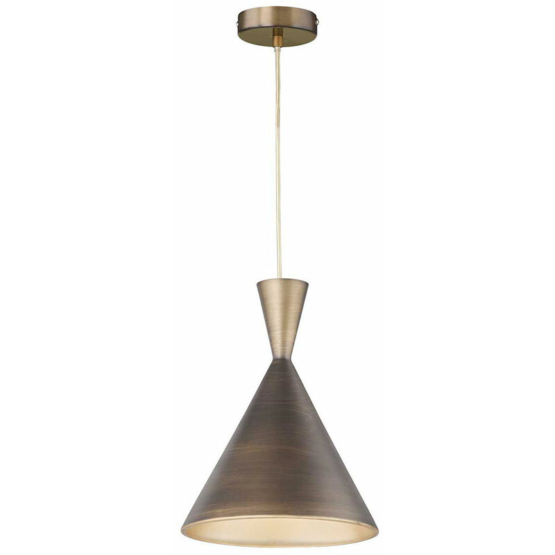 Image of Lampada a sospensione lampada a sospensione plafoniera marrone soggiorno lampada a sospensione di forma rotonda, metallo, DxH 25x150 cm Wofi