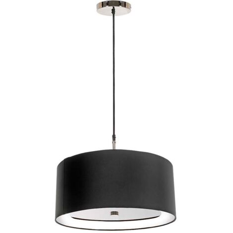 Lampada a sospensione lampada a sospensione plafoniera nera D 46 cm 3 fiamme lampada da pranzo