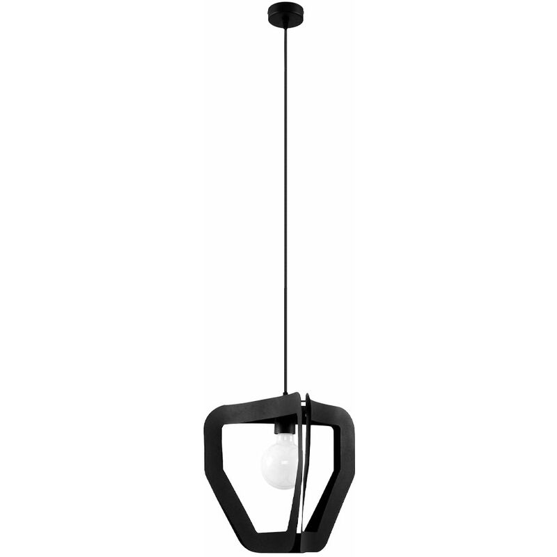 Image of Lampada a sospensione lampada a sospensione retrò lampada da soggiorno nera lampada a sospensione, acciaio, nero, 1x E27, LxPxH 35x32x120 cm