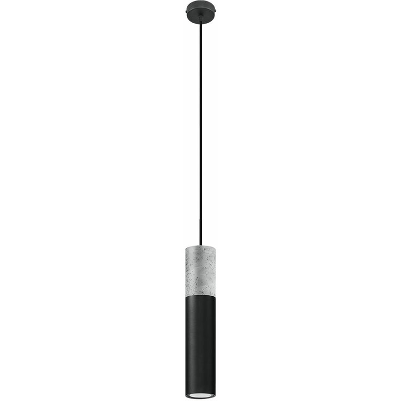 Image of Etc-shop - Lampada a sospensione lampada a sospensione sala da pranzo lampada a sospensione in cemento nero design moderno, design grigio acciaio, 1x