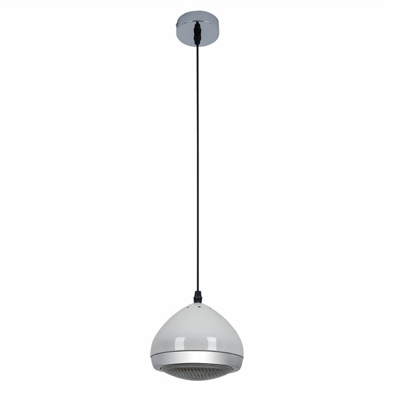 Image of Lampada a sospensione lampada da soggiorno, lampada retrò con paralume in vetro, regolabile in altezza, metallo, cromo bianco, E14, DxH 17x100 cm