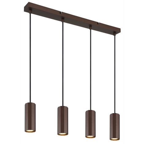 Lampada a sospensione Lampada da tavolo 4 luci color bronzo, metallo alluminio, 4x prese GU10, LxLxH 61x6x120 cm