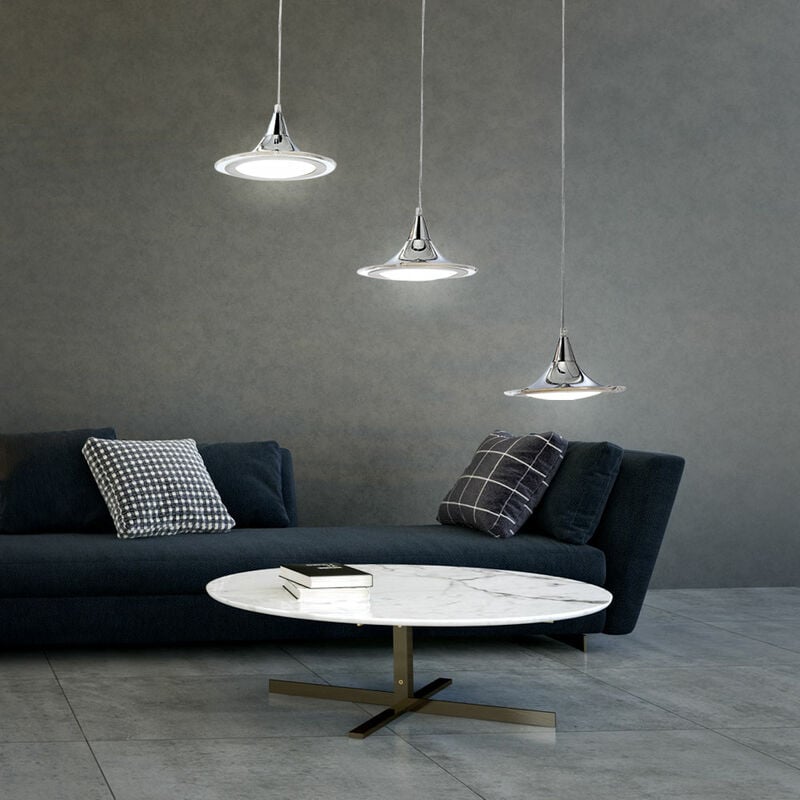 Image of Lampada a sospensione lampada da tavolo da pranzo cromata lampada a sospensione lampada da soggiorno a 3 fiamme, 3x 7W 3x 580lm bianco neutro, LxH