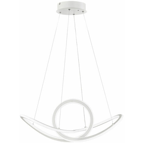 Lampada a sospensione lampada da tavolo da pranzo dimmerabile Lampada a sospensione moderna a LED con telecomando, metallo, CCT, 53W 4700lm 2700-5500K, H 150 cm, Wofi 11554