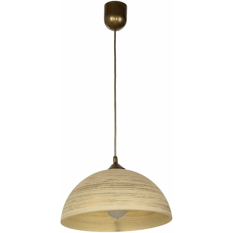 Image of Lampada a sospensione Lampadario da cucina in vetro design retrò rotondo color dorato 30 cm - Oro