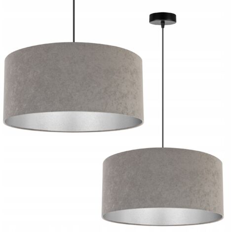 LAMPADA A SOSPENSIONE, LAMPADARIO DA SOFFITTO, CROMO, PARALUME IN VELLUTO