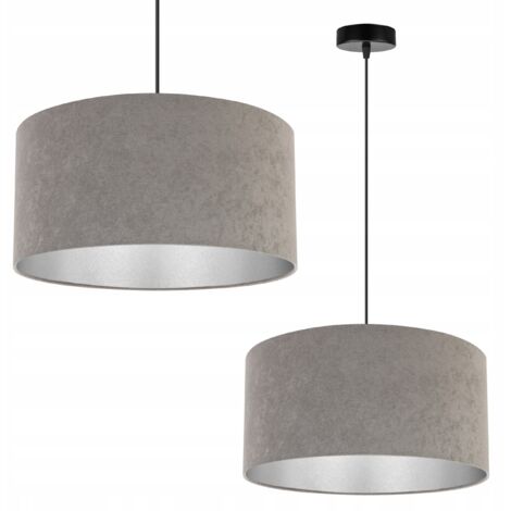 LAMPADA A SOSPENSIONE, LAMPADARIO DA SOFFITTO, CROMO, PARALUME IN VELLUTO