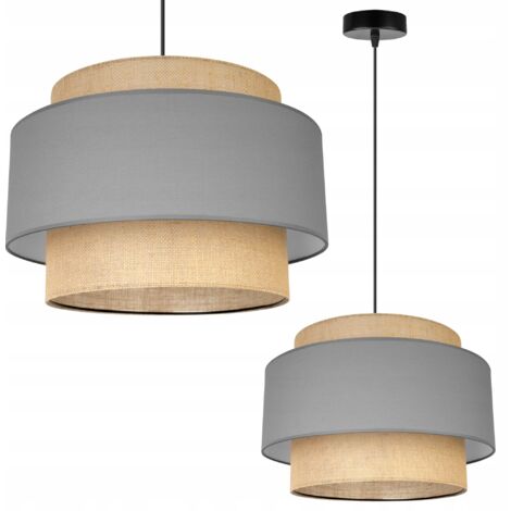 LAMPADA A SOSPENSIONE, LAMPADARIO DA SOFFITTO, PARALUME, BOHO JUTA