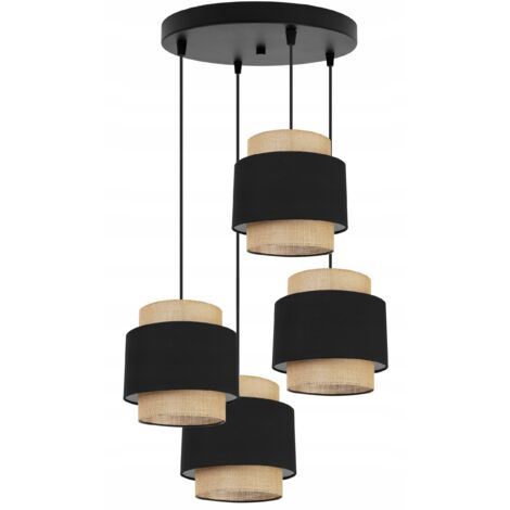 LAMPADA A SOSPENSIONE, LAMPADARIO DA SOFFITTO, PARALUME, BOHO JUTA