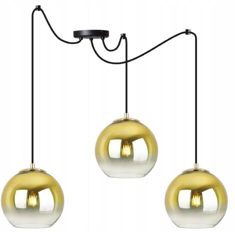 LAMPADA A SOSPENSIONE, LAMPADARIO DA SOFFITTO, PARALUME DORATO, 15 CM