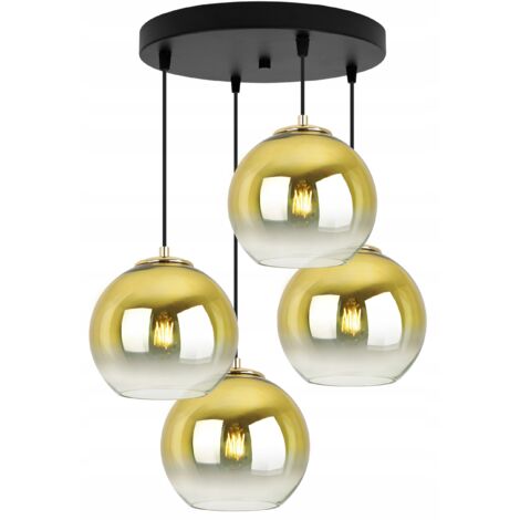 LAMPADA A SOSPENSIONE LAMPADARIO DA SOFFITTO PARALUME DORATO 20 CM